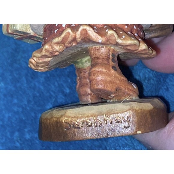 Vtg ANRI Yuletide Cheer Wood Carving Girl & Basket Figurine Signed Christmas - Picture 8 of 13